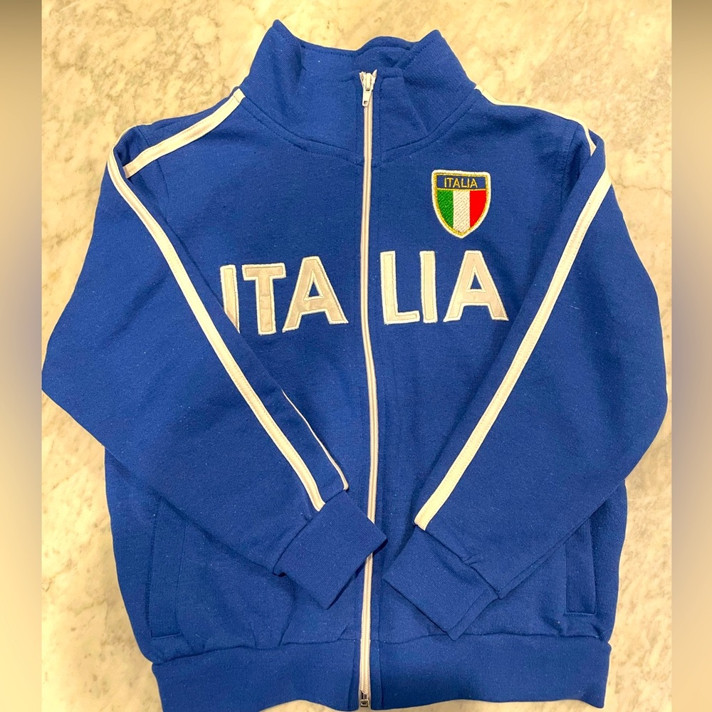 Italia Blue Zippered Sweatshirt